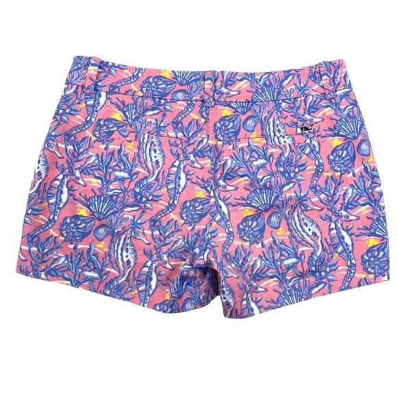 Vineyard Vines Shorts Seahorse Clams Shells Cotton Spandex Women's Size 2 - Picture 4 of 7